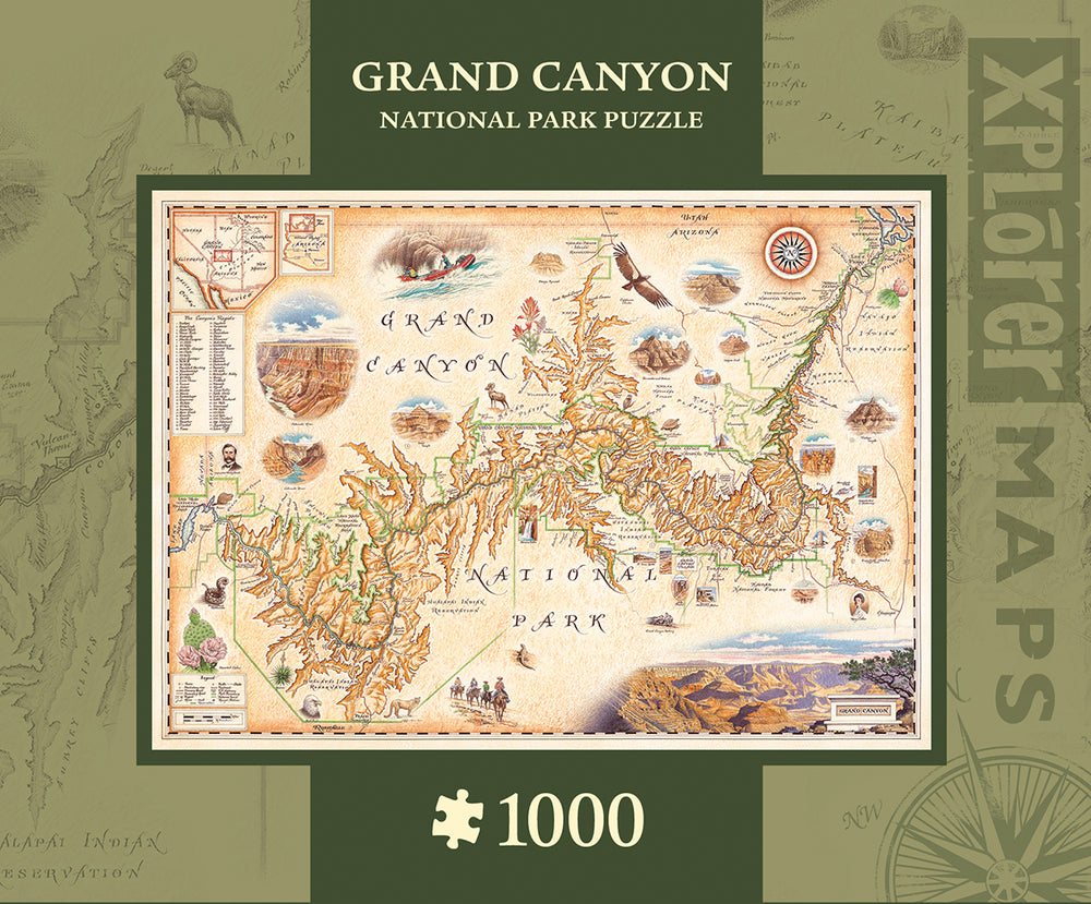 Puzzle Masterpieces: 1000 Piece Xplorer Maps - Grand Canyon