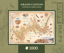 Puzzle Masterpieces: 1000 Piece Xplorer Maps - Grand Canyon