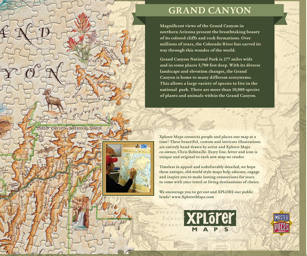 Puzzle Masterpieces: 1000 Piece Xplorer Maps - Grand Canyon