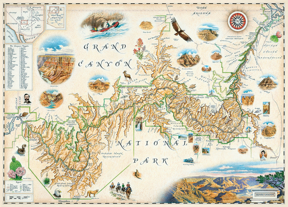 Puzzle Masterpieces: 1000 Piece Xplorer Maps - Grand Canyon