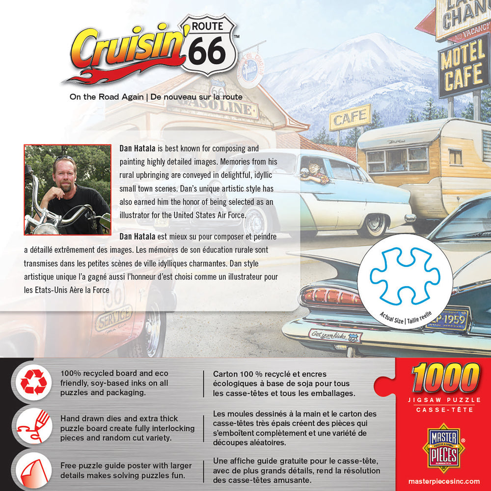 Puzzle Masterpieces: 1000 Piece Cruisin‘ Rt66 - On the Road Again