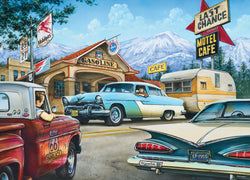Puzzle Masterpieces: 1000 Piece Cruisin‘ Rt66 - On the Road Again