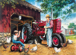 Puzzle Masterpieces: 1000 Piece Farmall Case IH - Barnyard Memories