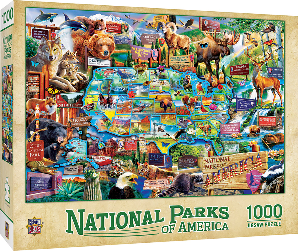 Puzzle Masterpieces: 1000 Piece National Parks - Map