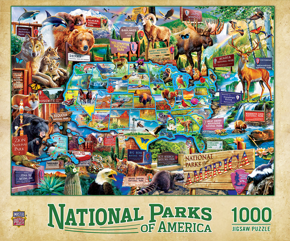 Puzzle Masterpieces: 1000 Piece National Parks - Map