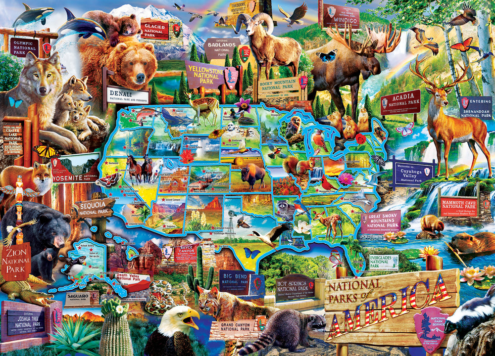 Puzzle Masterpieces: 1000 Piece National Parks - Map