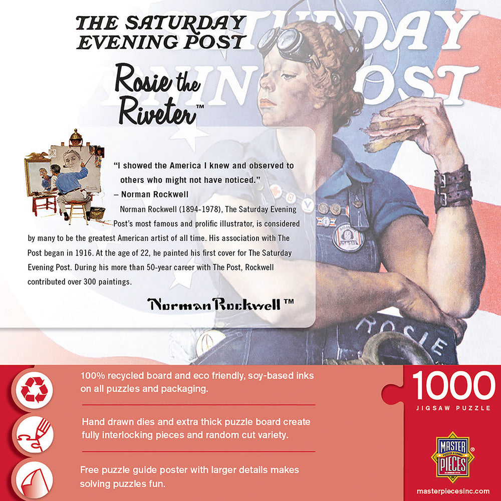 Puzzle Masterpieces: 1000 Piece Saturday Evening Post Norman Rockwell - Rosie the Riveter