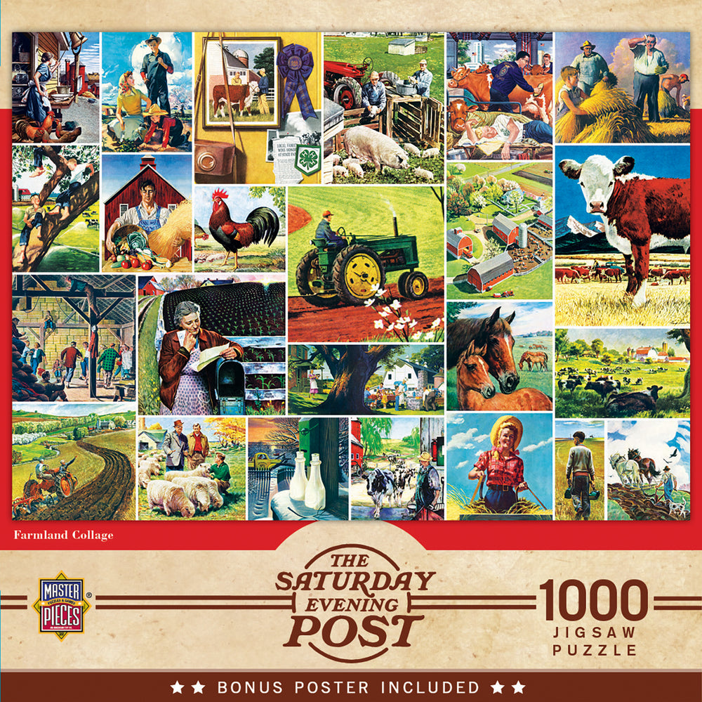 Puzzle Masterpieces: 1000 Piece Saturday Evening Post - Farmland Collage
