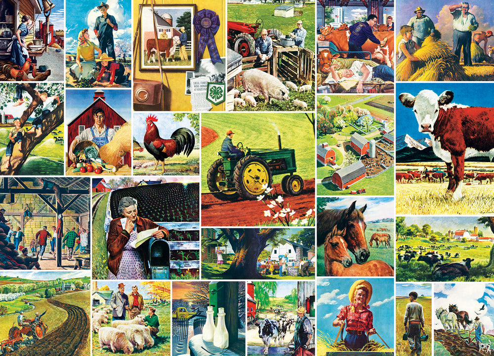 Puzzle Masterpieces: 1000 Piece Saturday Evening Post - Farmland Collage
