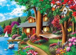 Puzzle Masterpieces: 1000 Piece Time Away - Around the Lake