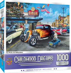 Puzzle Masterpieces: 1000 Piece Childhood Dreams - Hot Rods and Milkshakes
