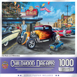 Puzzle Masterpieces: 1000 Piece Childhood Dreams - Hot Rods and Milkshakes