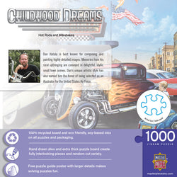 Puzzle Masterpieces: 1000 Piece Childhood Dreams - Hot Rods and Milkshakes