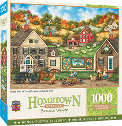 Puzzle Masterpieces: 1000 Piece Hometown Gallery - Great Balls of Yarn