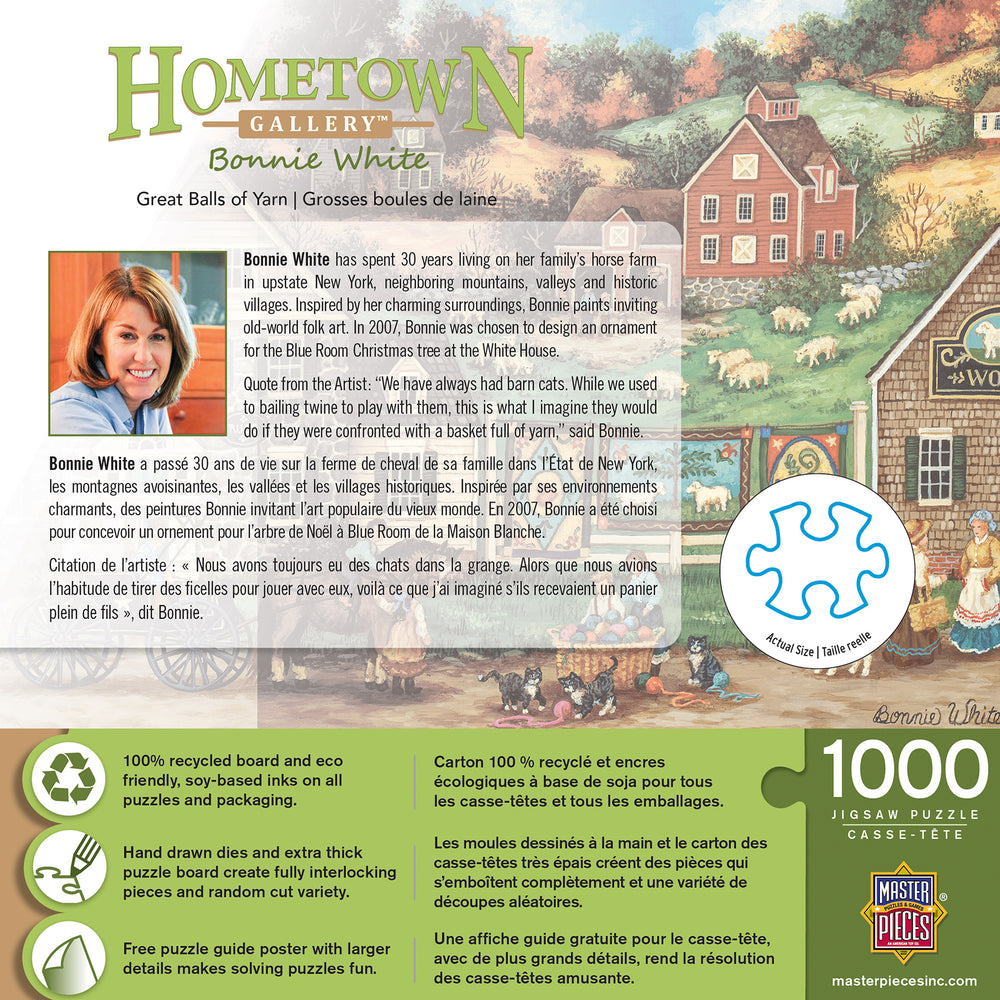Puzzle Masterpieces: 1000 Piece Hometown Gallery - Great Balls of Yarn
