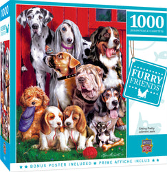 Puzzle Masterpieces: 1000 Piece Furry Friends - Sitting Pretty