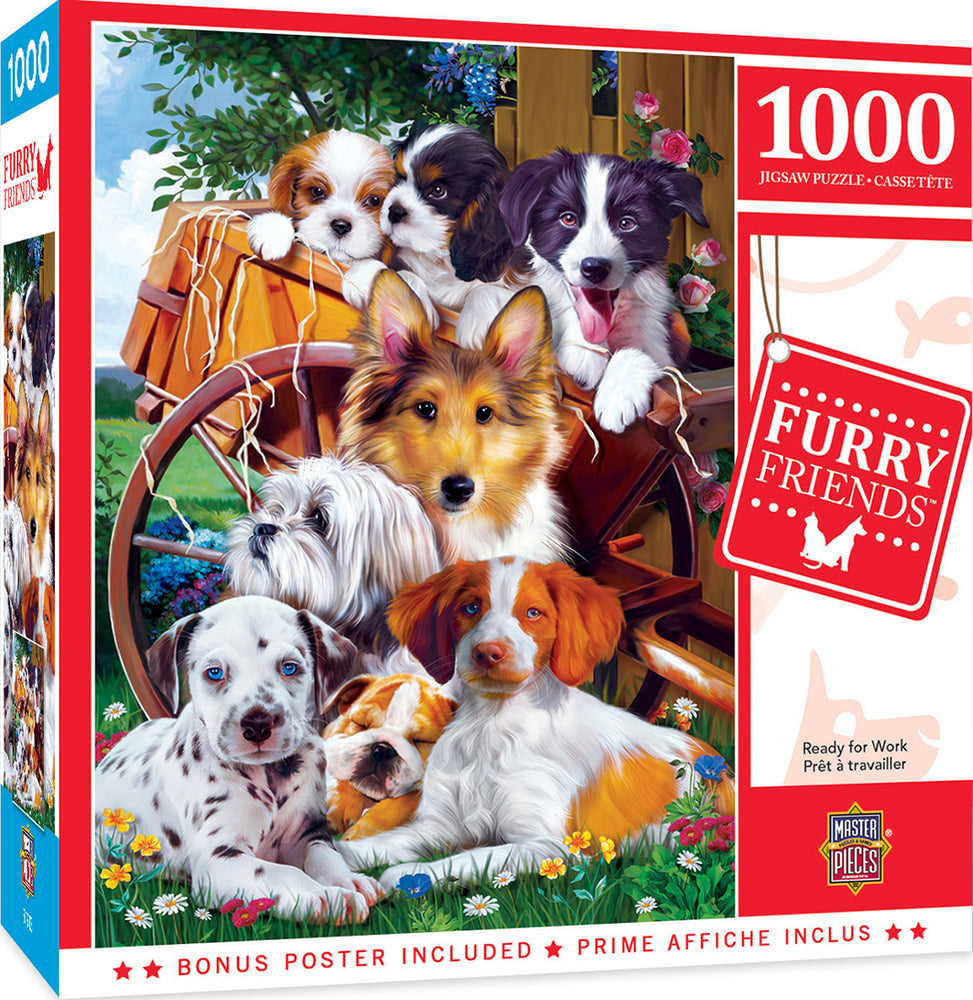 Puzzle Masterpieces: 1000 Piece Furry Friends - Ready for Work