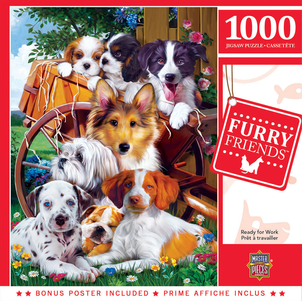 Puzzle Masterpieces: 1000 Piece Furry Friends - Ready for Work
