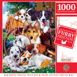 Puzzle Masterpieces: 1000 Piece Furry Friends - Ready for Work
