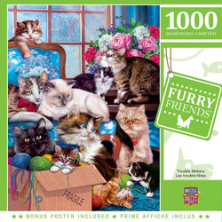 Puzzle Masterpieces: 1000 Piece Furry Friends - Trouble Makers