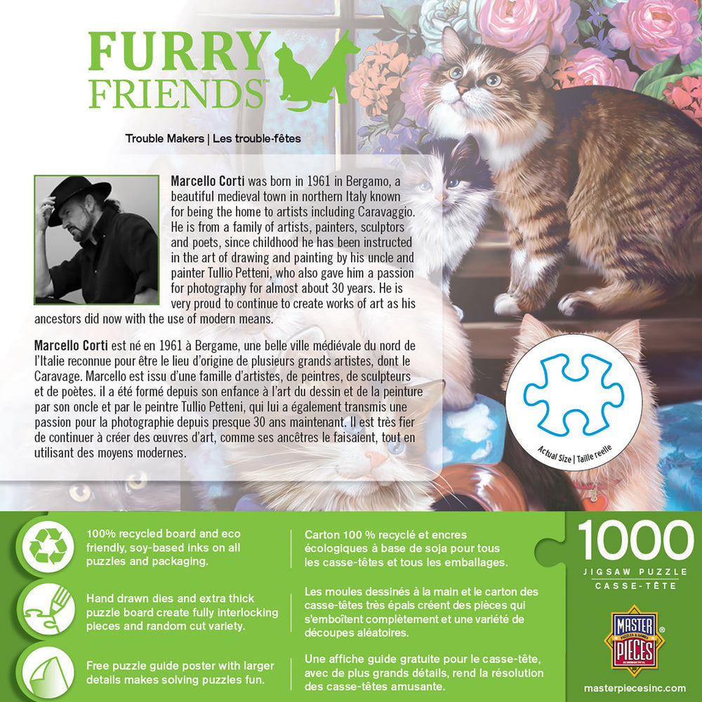 Puzzle Masterpieces: 1000 Piece Furry Friends - Trouble Makers