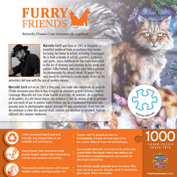 Puzzle Masterpieces: 1000 Piece Furry Friends - Butterfly Chasers