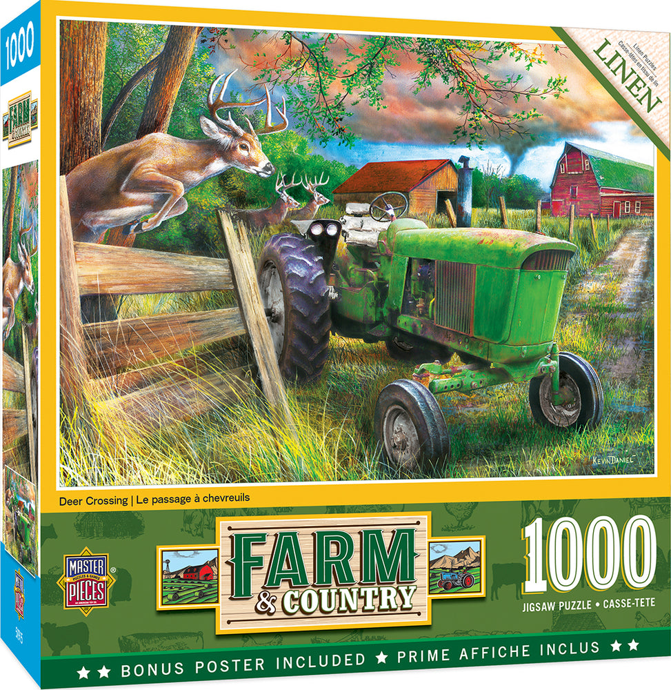 Puzzle Masterpieces: 1000 Piece Farm & Country - Deer Crossing