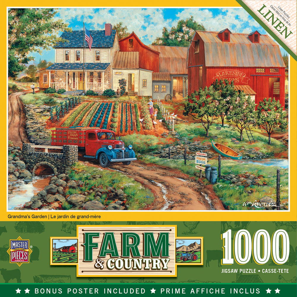 Puzzle Masterpieces: 1000 Piece Farm & Country - Grandma's Garden