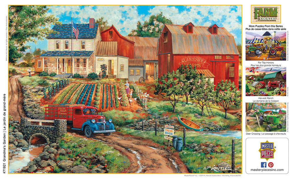 Puzzle Masterpieces: 1000 Piece Farm & Country - Grandma's Garden