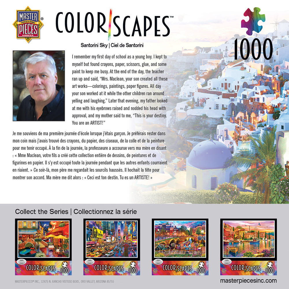 Puzzle Masterpieces: 1000 Piece Colorscapes - Santorini Sky