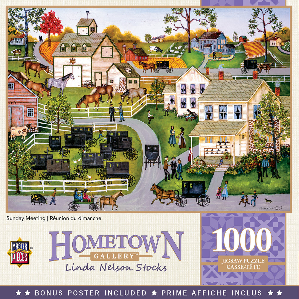 Puzzle Masterpieces: 1000 Piece Hometown Gallery - Sunday Meeting