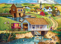 Puzzle Masterpieces: 1000 Piece Hometown Gallery - Last Swim of Summer