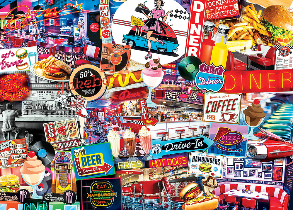 Puzzle Masterpieces: 1000 Piece Flashbacks - Quick Stop Diner