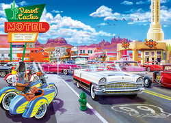 Puzzle Masterpieces: 1000 Piece Cruisin‘ Rt66 - Drive Through on Rte. 66