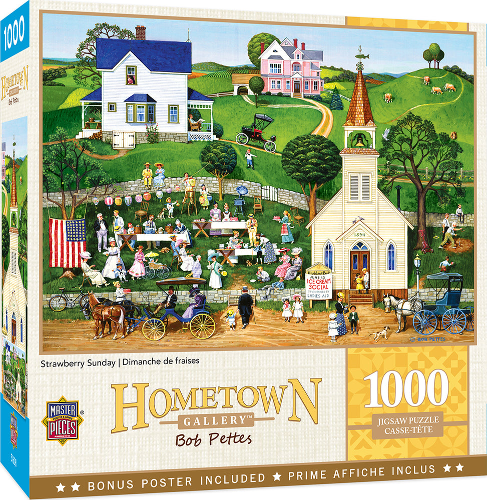 Puzzle Masterpieces: 1000 Piece Hometown Gallery - Strawberry Sunday