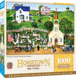 Puzzle Masterpieces: 1000 Piece Hometown Gallery - Strawberry Sunday
