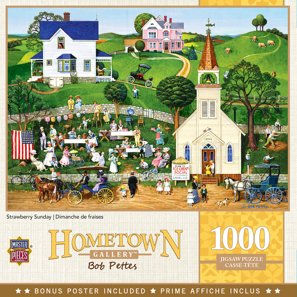 Puzzle Masterpieces: 1000 Piece Hometown Gallery - Strawberry Sunday