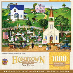 Puzzle Masterpieces: 1000 Piece Hometown Gallery - Strawberry Sunday