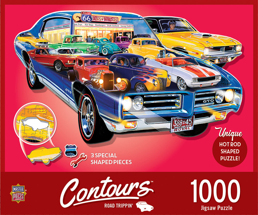 Puzzle Masterpieces: 1000 Piece Shaped Countours - Road Trippin