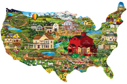Puzzle Masterpieces: 1000 Piece Shaped Contours - America the Beautiful