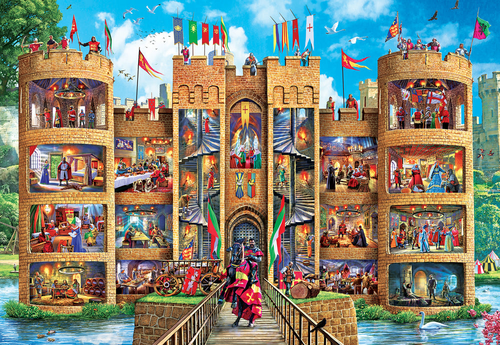 Puzzle Masterpieces: 1000 Piece EZGrip Cut-Aways - Medieval Castle