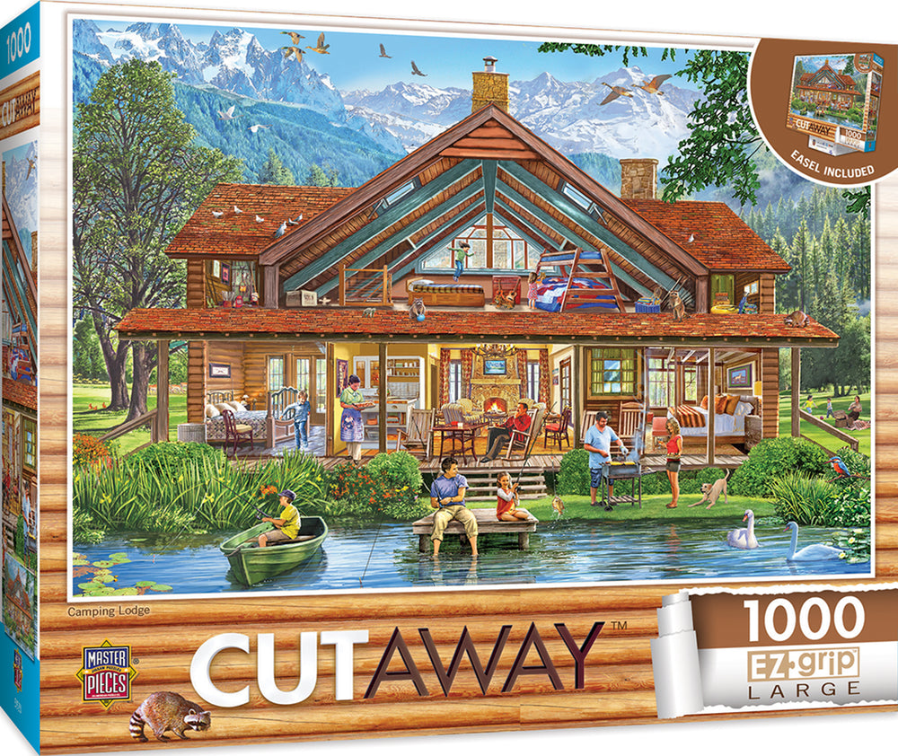 Puzzle Masterpieces: 1000 Piece EZGrip Cut-Aways - Camping Lodge