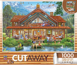Puzzle Masterpieces: 1000 Piece EZGrip Cut-Aways - Camping Lodge