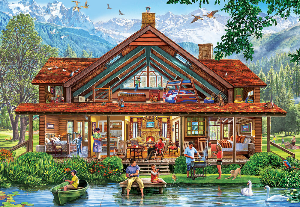 Puzzle Masterpieces: 1000 Piece EZGrip Cut-Aways - Camping Lodge