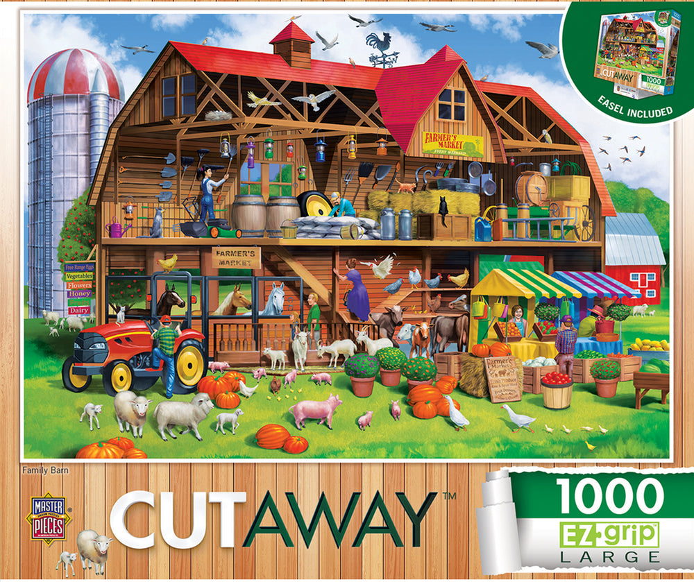Puzzle Masterpieces: 1000 Piece EZGrip Cut-Aways - Family Barn