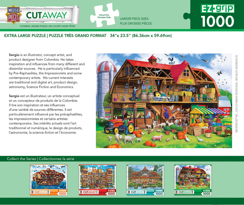 Puzzle Masterpieces: 1000 Piece EZGrip Cut-Aways - Family Barn