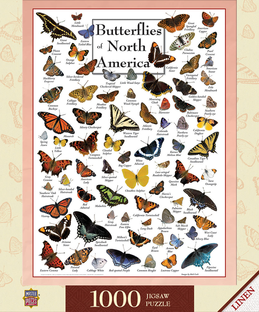 Puzzle Masterpieces: 1000 Piece Field Guide - Butterflies of North America