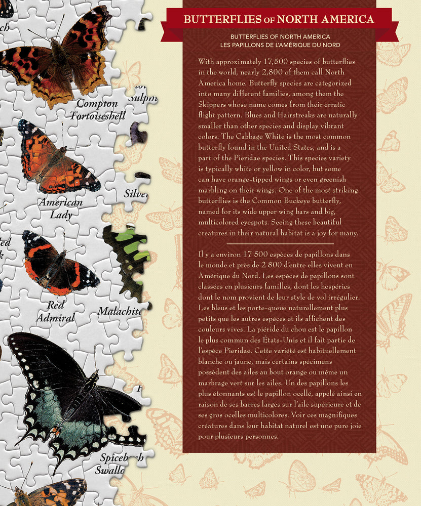 Puzzle Masterpieces: 1000 Piece Field Guide - Butterflies of North America