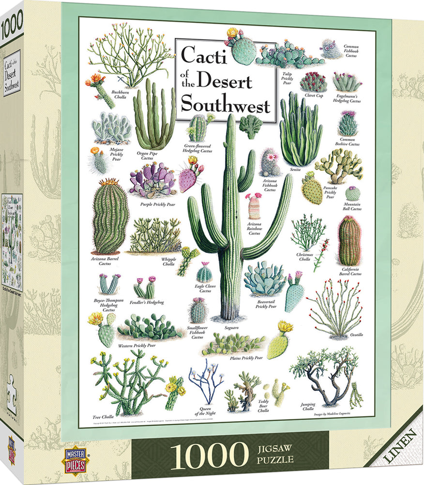 Puzzle Masterpieces: 1000 Piece Poster Art - Cacti of the Desert Southwest