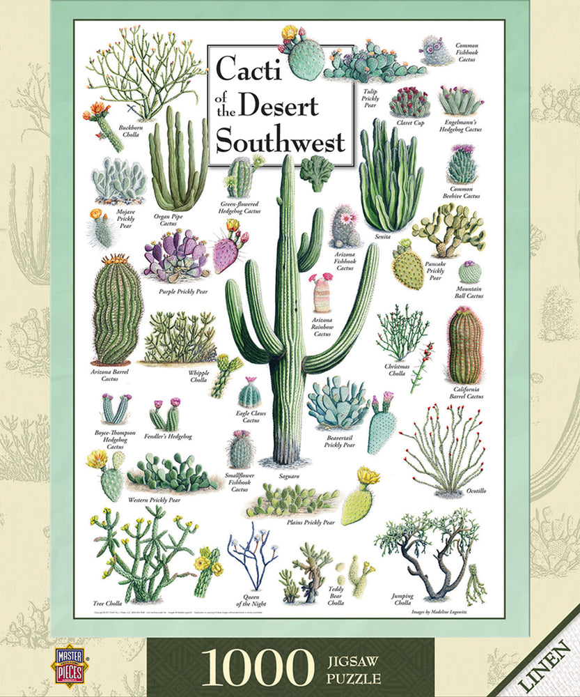 Puzzle Masterpieces: 1000 Piece Poster Art - Cacti of the Desert Southwest